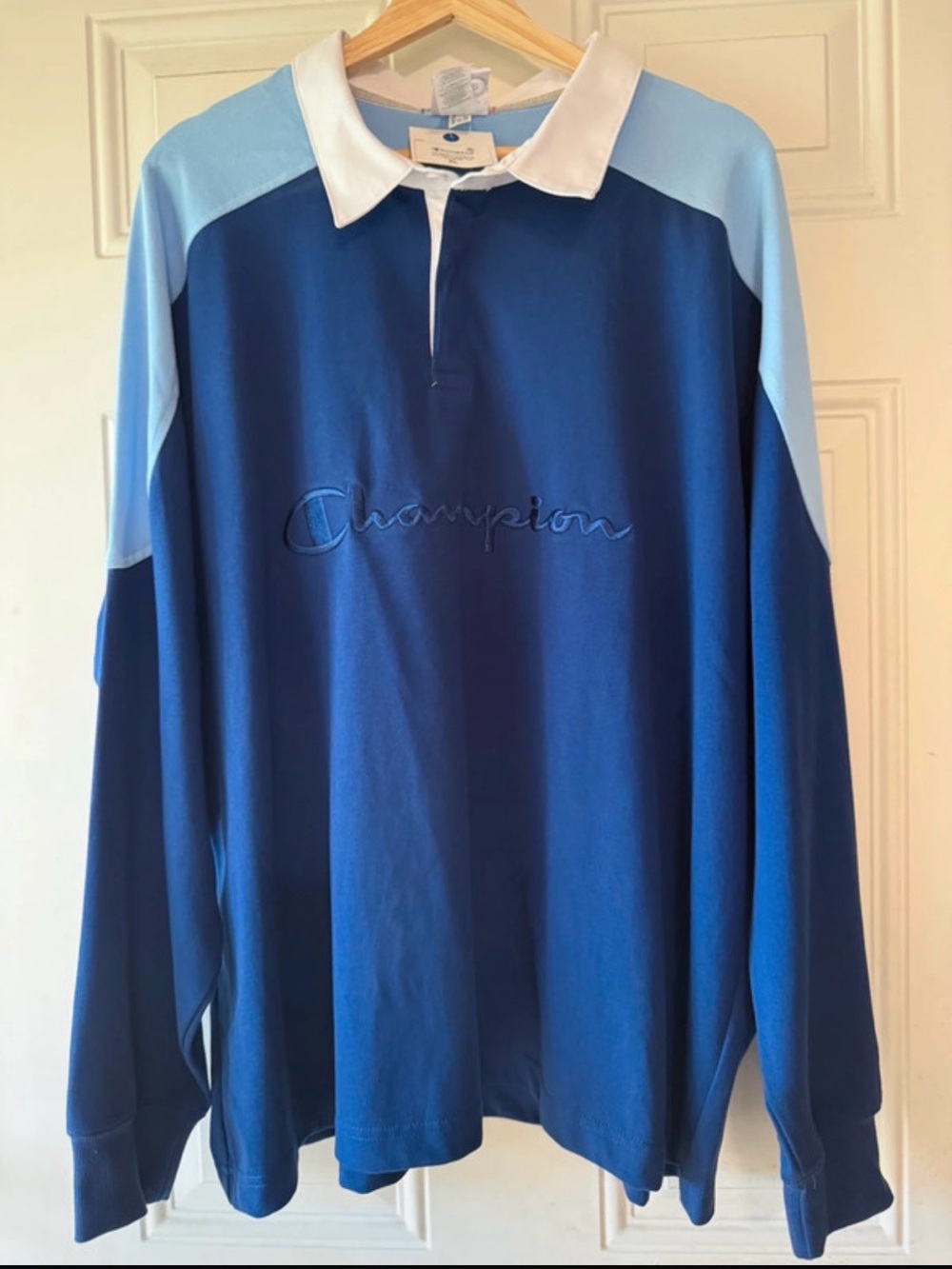 🎯50% OFF! Champion Navy and Light Blue Rugby Long Sleeve
